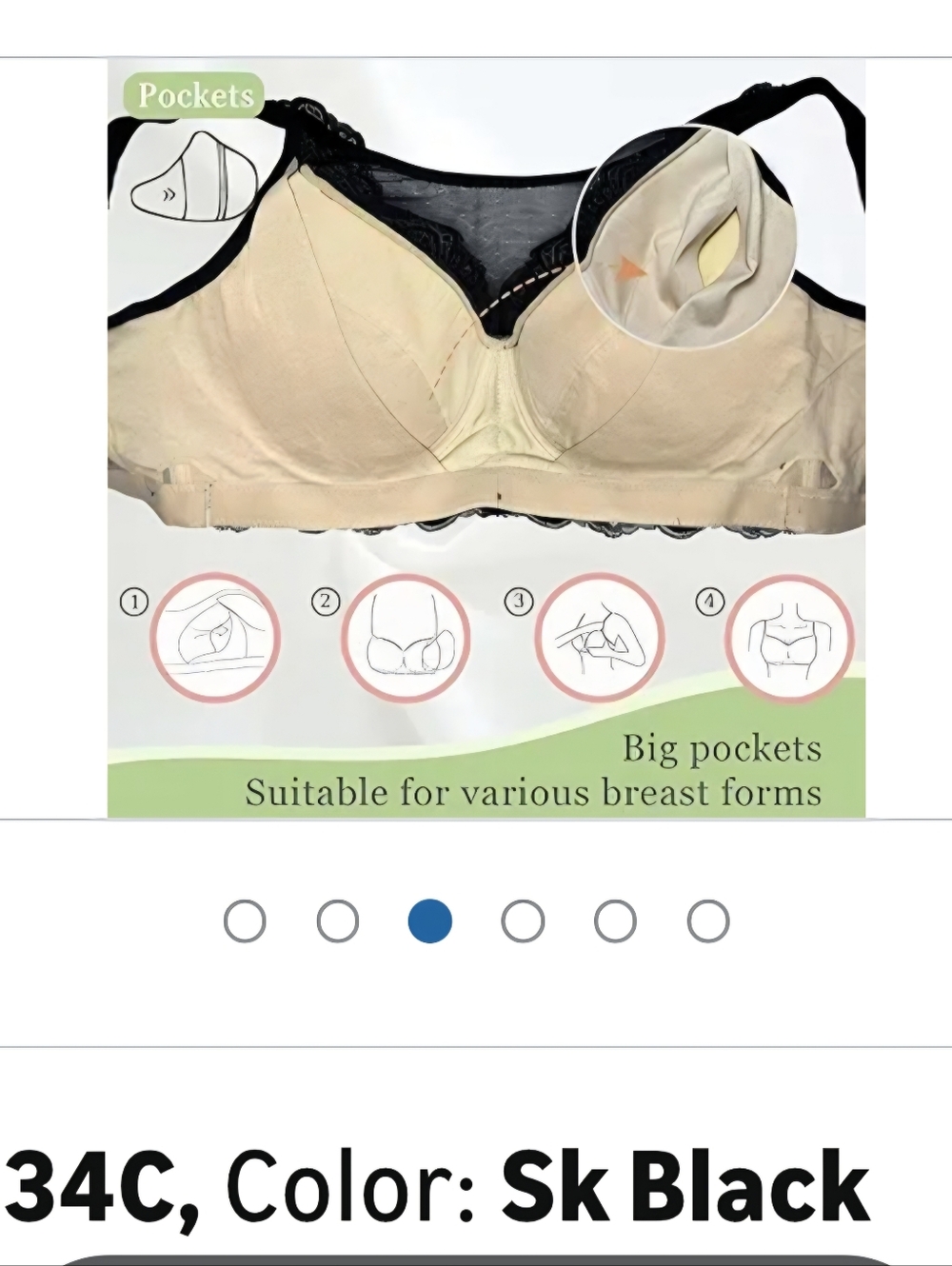 This A  MasectoLace Crop Bralette in Black - Picture 3 of 5